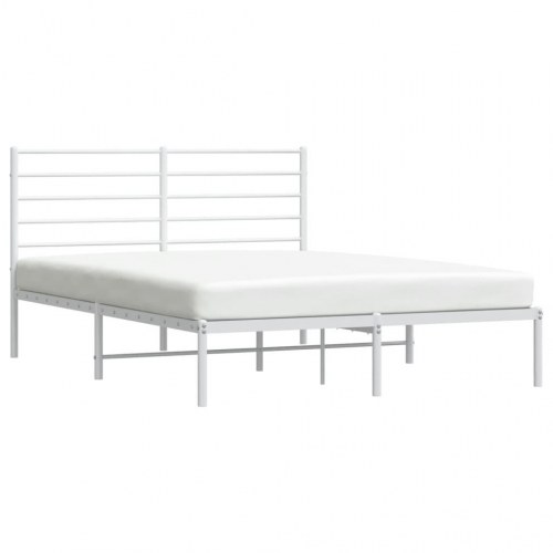 Sengeramme med sengegavl i metal - 120 x 190 cm, hvid
