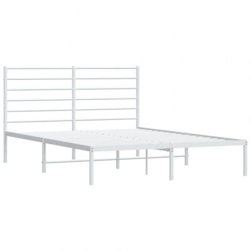 Sengeramme med sengegavl i metal - 120 x 190 cm, hvid