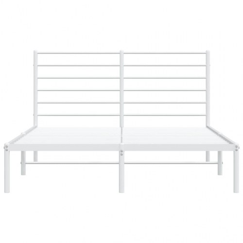 Sengeramme med sengegavl i metal - 120 x 190 cm, hvid