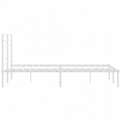 Sengeramme med sengegavl i metal - 120 x 190 cm, hvid