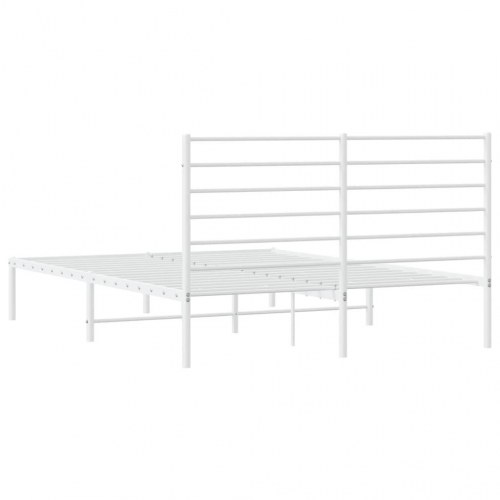 Sengeramme med sengegavl i metal - 120 x 190 cm, hvid