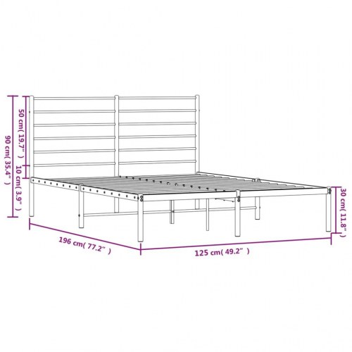 Sengeramme med sengegavl i metal - 120 x 190 cm, hvid