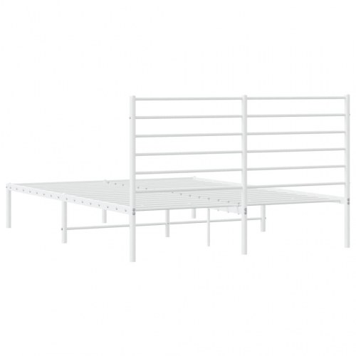 Sengeramme med sengegavl 160×200 cm - metal, hvid
