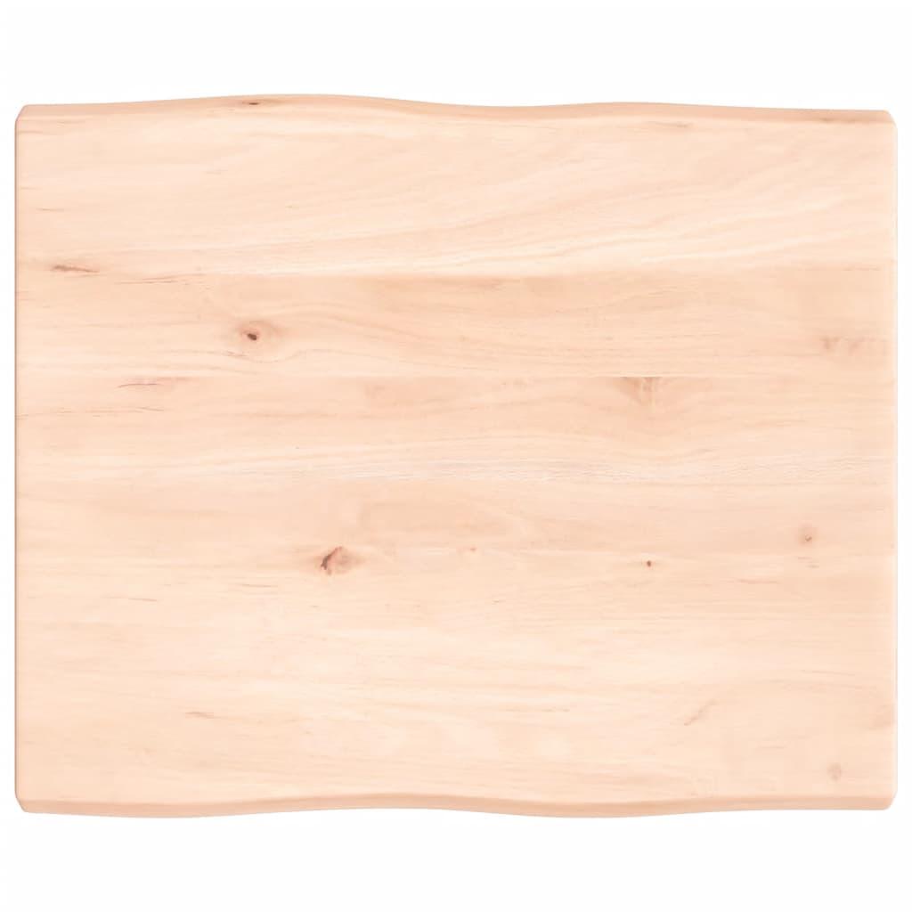 Bordplade 60X60X(2-6)Cm Naturlig Kant Ubehandlet Massivt Træ Naturfarvet - 60 x 50 x 4 cm