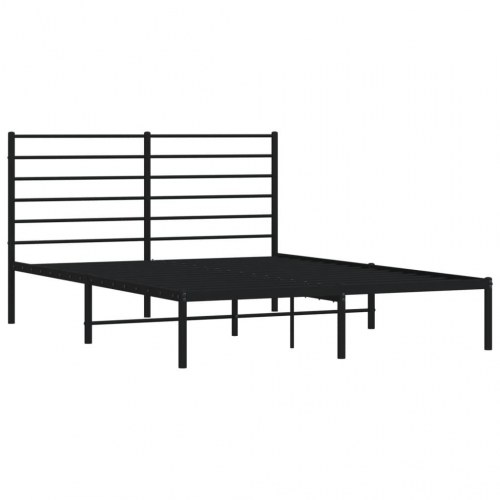 Sengeramme med sengegavl 150×200 cm - metal, sort