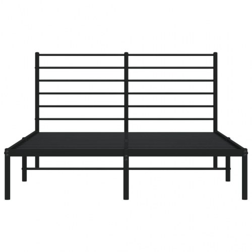 Sengeramme med sengegavl 150×200 cm - metal, sort