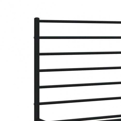 Sengeramme med sengegavl 150×200 cm - metal, sort