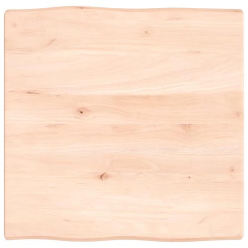 Bordplade 60x60x(2-4)cm naturlig kant ubehandlet massivt træ