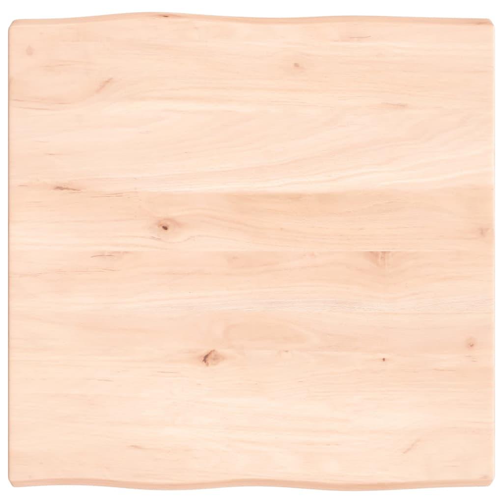 Bordplade 60x60x(2-4)cm naturlig kant ubehandlet massivt træ