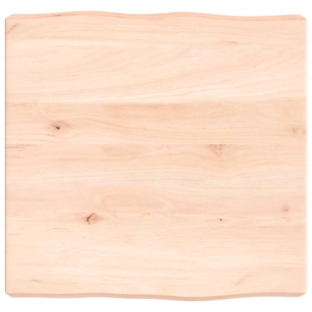 Bordplade 60X60X(2-6)Cm Naturlig Kant Ubehandlet Massivt Træ Naturfarvet - 40 x 40 x 6 cm