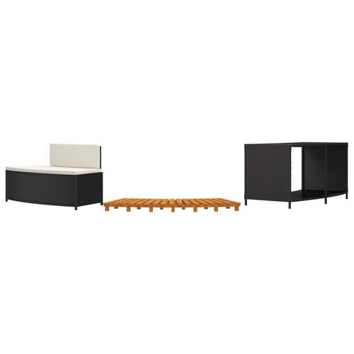 Spakant polyrattan og massivt akacietræ sort