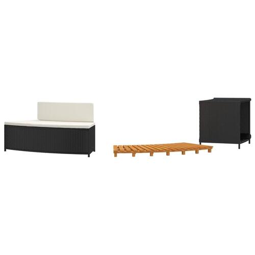 Spakant polyrattan og massivt akacietræ sort