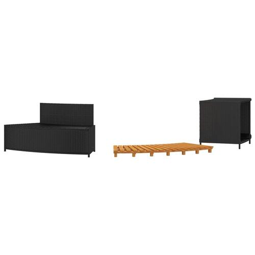 Spakant polyrattan og massivt akacietræ sort