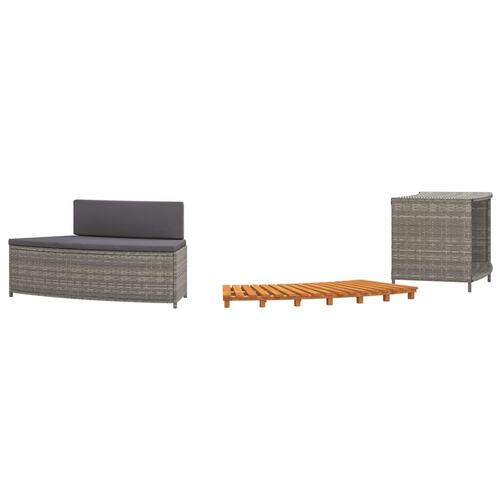Spakant polyrattan og massivt akacietræ grå
