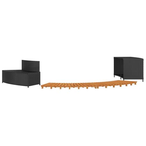 Spakant polyrattan og massivt akacietræ sort