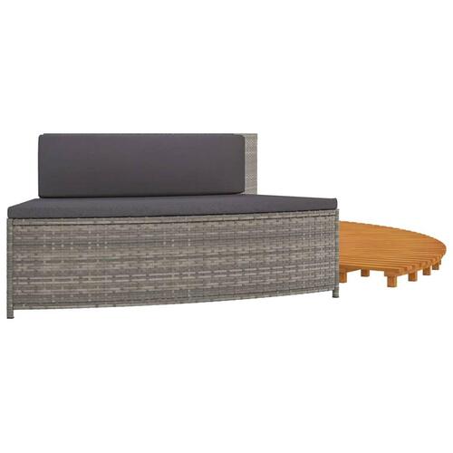Spakant polyrattan og massivt akacietræ grå