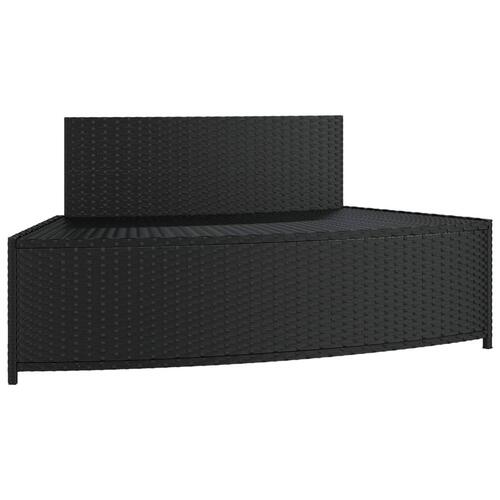 Spabænke med hynder 2 stk. polyrattan sort
