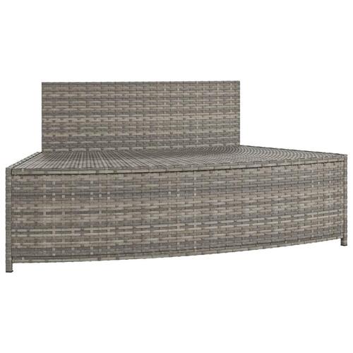 Spabænke med hynder 2 stk. polyrattan grå