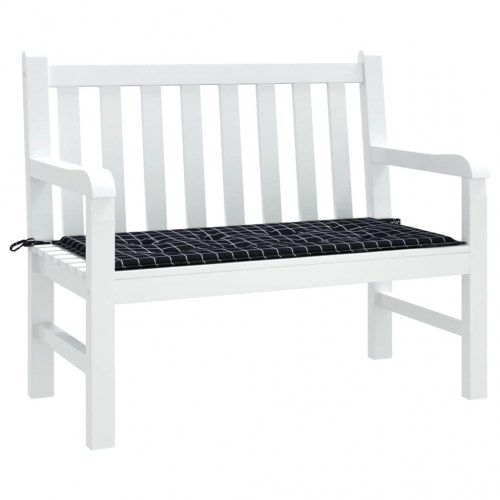 Hynde til havebænk 100x50x4 cm oxfordstof ternet sort