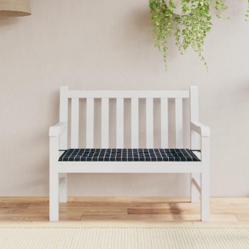 Hynde til havebænk 120×50×4 cm - oxfordstof, ternet sort