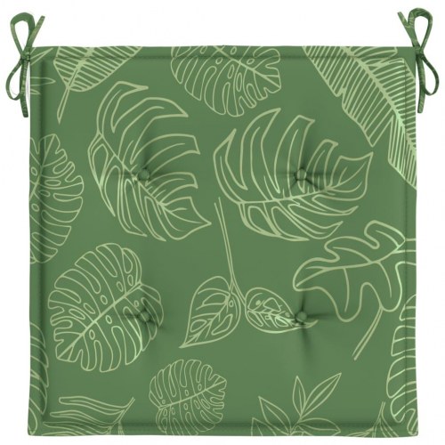 Stolehynder 6 stk. - 40 × 40 × 4 cm i oxfordstof med bladmønster