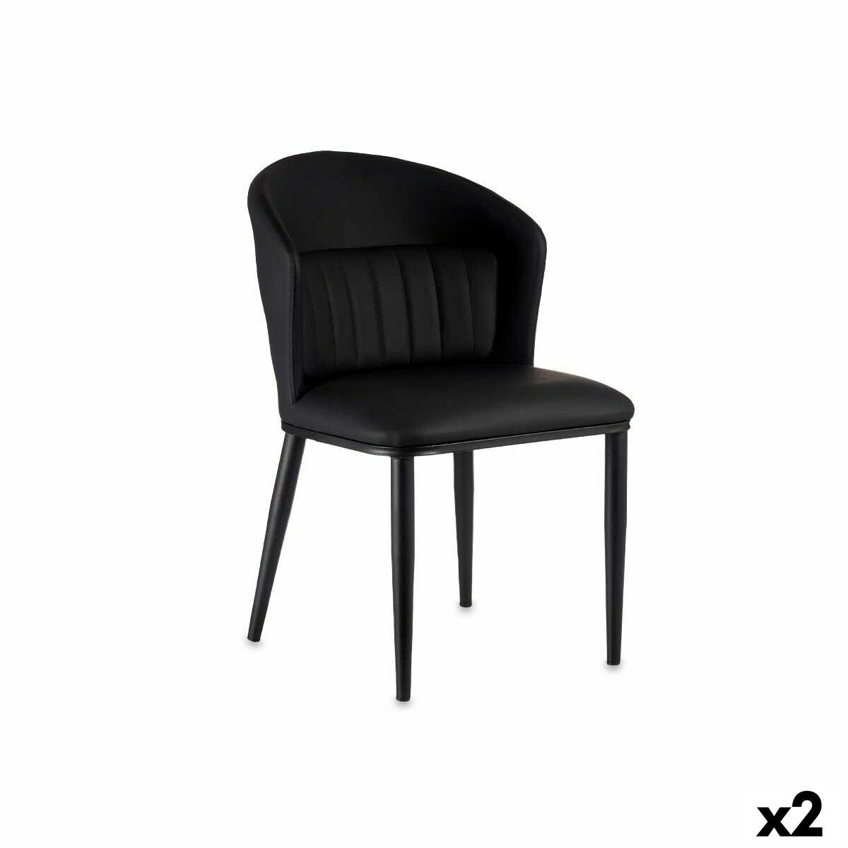 Lænestol Cirkulær Sort Stål 51 X 83 5 X 54 Cm 2 Enheder