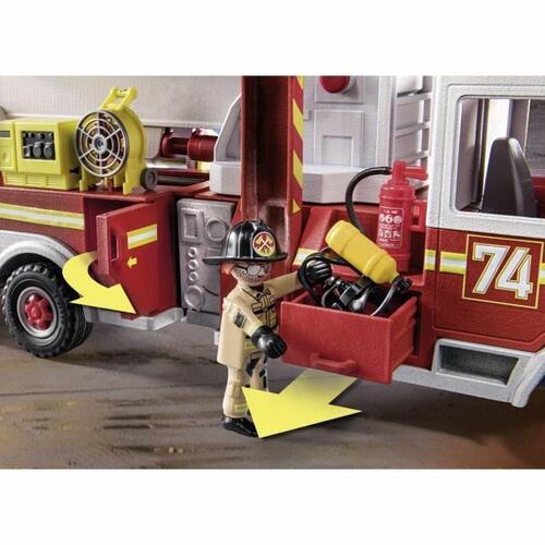 Legetøjssæt med køretøjer Playmobil Fire Truck with Ladder 70935 113 Dele