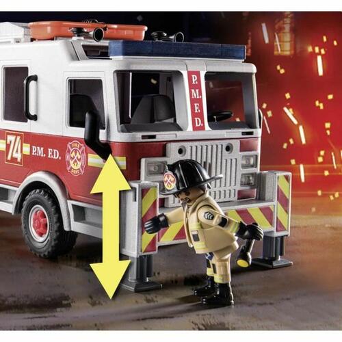 Legetøjssæt med køretøjer Playmobil Fire Truck with Ladder 70935 113 Dele