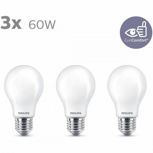 Philips LED pære E27 7 W (60 W) 806 lm - 2700 K, 3-pak