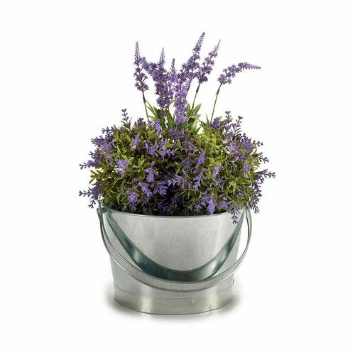 Urtepotte Spand Sølvfarvet Zink 25 x 30 x 26,5 cm (12 enheder)