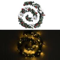 Juleguirlande med LED-lys 2,7 m PVC grøn