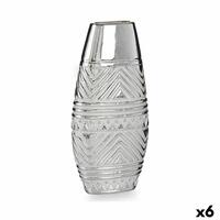Vase Bredde Sølvfarvet Keramik 7 x 29,5 x 14 cm (6 enheder)