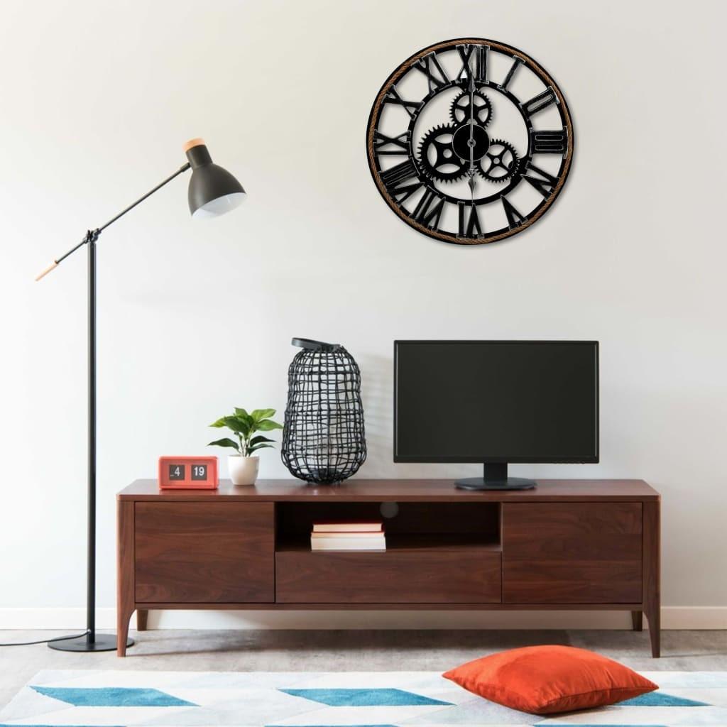 Vægur 60 cm MDF sort