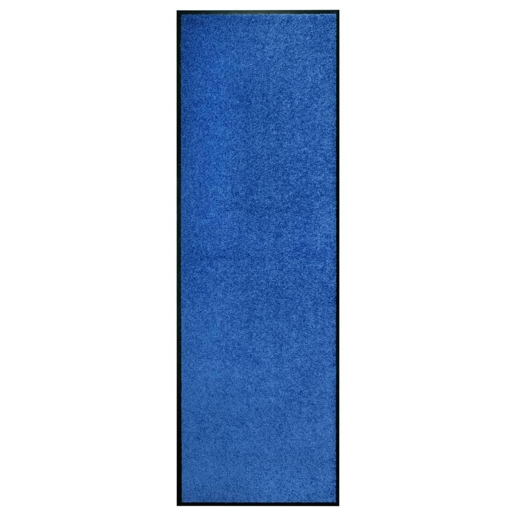 Vaskbar dørmåtte 60x180 cm blå