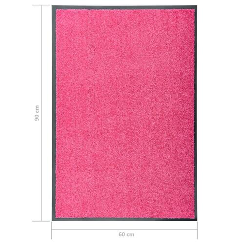 Vaskbar dørmåtte 60x90 cm pink