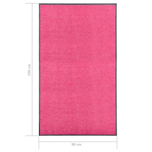 Vaskbar dørmåtte 90x150 cm pink