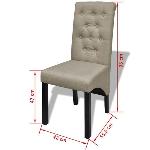 Spisebordsstole 6 stk. stof beige