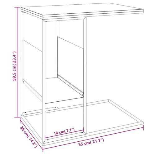 Sidebord 55x36x59,5 cm konstrueret træ sort