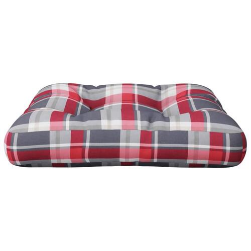 Hynde til pallesofa 58x58x10 cm rødternet mønster