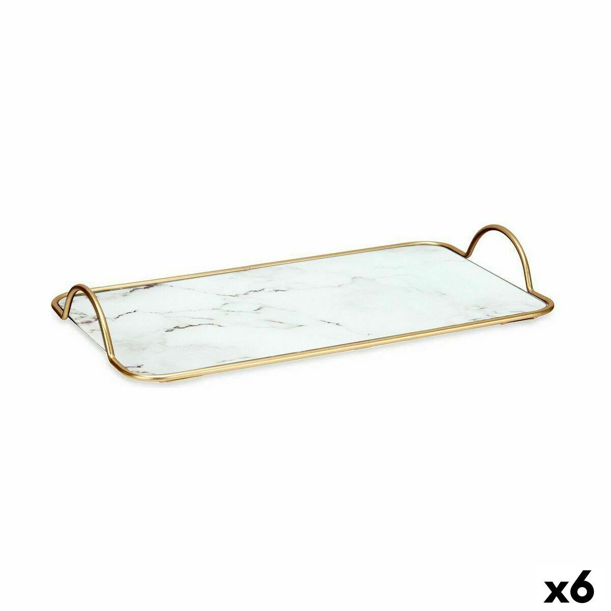 Billede af Bakke Marmor Hvid Gylden Metal Glas 35 x 4,5 x 20 cm (6 enheder)