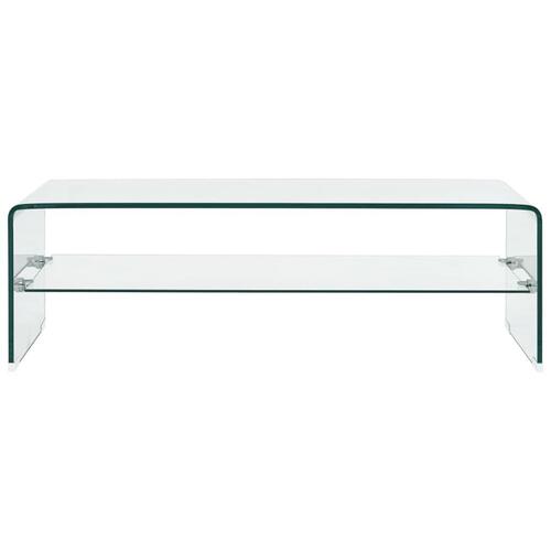 Sofabord 98 x 45 x 31 cm hærdet glas transparent