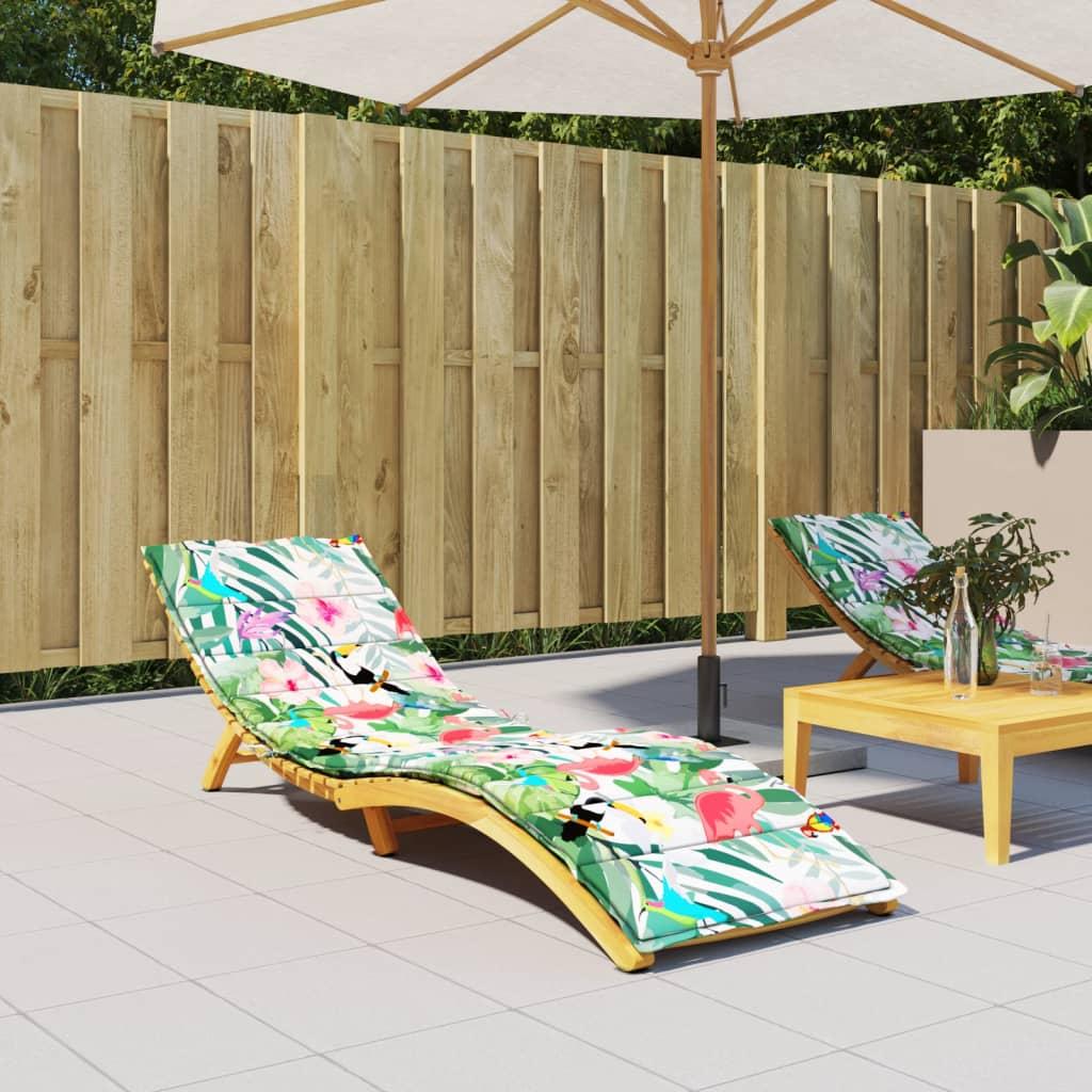 Hynde Til Dækstol 186X58X3 Cm Oxfordstof - Grøn og pink / 200 x 60 x 4 cm