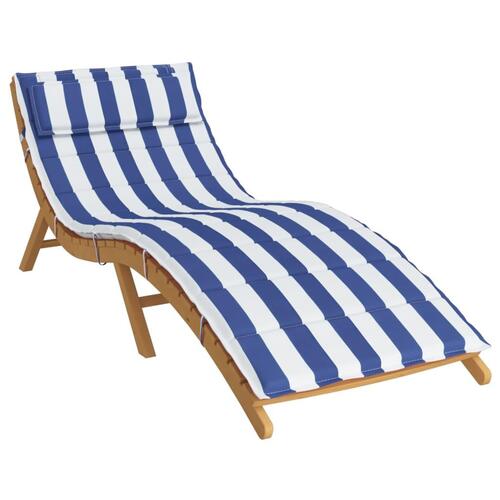 Hynde til liggestol 180x60x3 cm oxfordstof striber blå og hvid