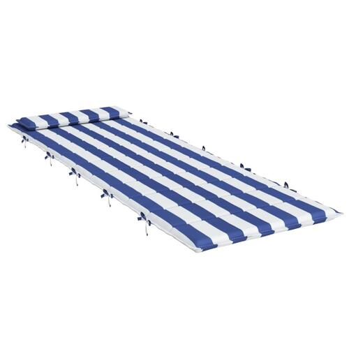 Hynde til liggestol 180x60x3 cm oxfordstof striber blå og hvid