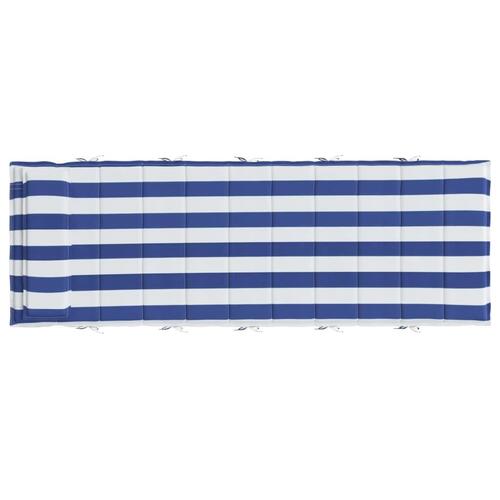 Hynde til liggestol 180x60x3 cm oxfordstof striber blå og hvid