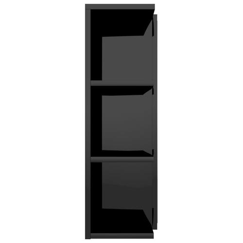 Badeværelsesskab m. spejl 80x20,5x64 cm spånplade sort højglans