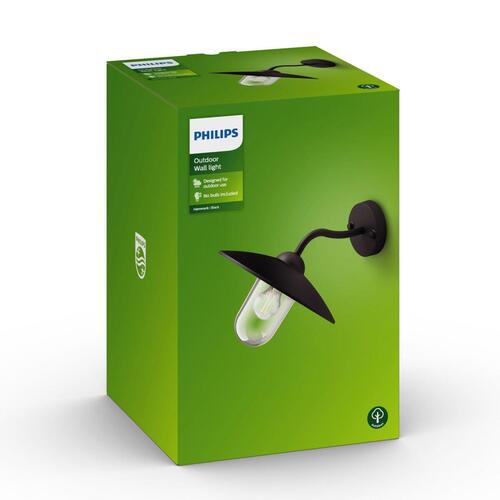 Væglampe Philips 0164330PN Udvendig Sort Aluminium 60 W E27