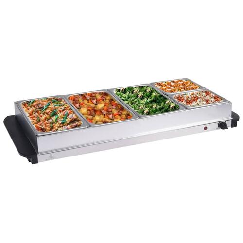 Buffetvarmer 400 W 3x2,5 l + 2x1 l rustfrit stål