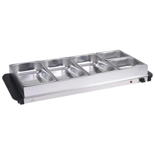 Buffetvarmer 400 W 3x2,5 l + 2x1 l rustfrit stål
