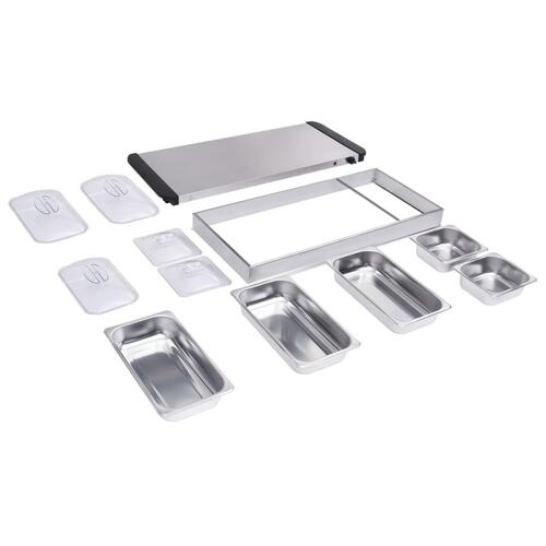 Buffetvarmer 400 W 3x2,5 l + 2x1 l rustfrit stål